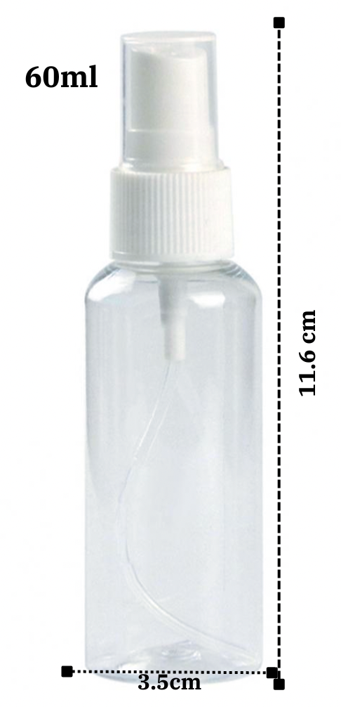 60ml Mini Travel Plastic Empty Bottle Portable Transparent Spray for Terrarium, Terrarium Spray