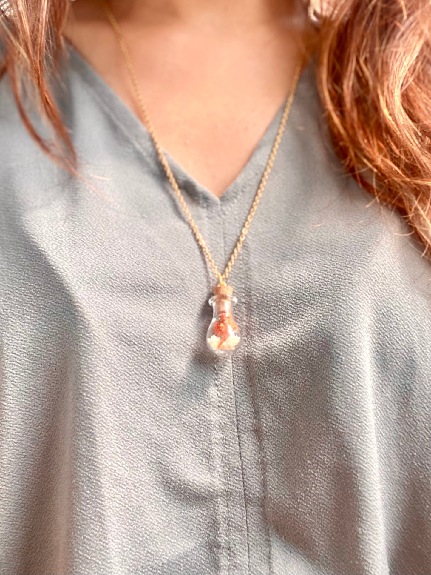 Dried Flower Terrarium Bulb Necklace